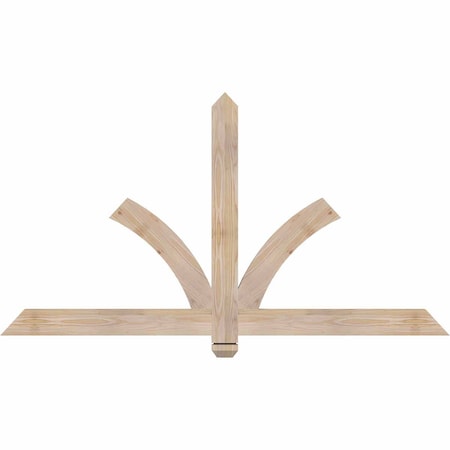 Ekena Millwork Redmond Smooth Timber Gable Bracket, Douglas Fir, 60"W x 32"H x 1 1/2"D x 3 1/2"F, 13/12 Pitch GBW060X32X0204RED00SDF
